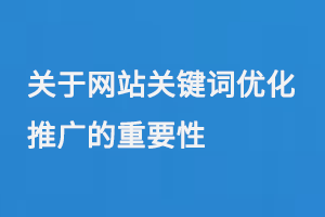 關(guān)于網(wǎng)站關(guān)鍵詞優(yōu)化推廣的重要性