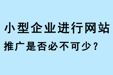 小型企業(yè)進(jìn)行網(wǎng)站推廣是否必不可少？
